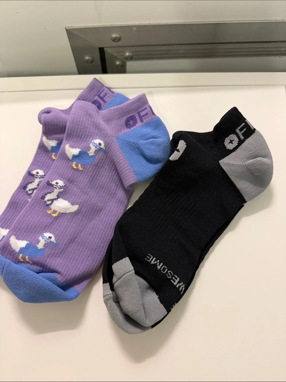 Figs Purple and Blue Duck Ankle Socks — Mixed Pair